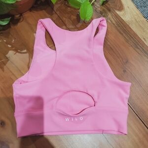 WILO The Label New Bubblegum Pink Cropped Ribbed Sports Bra